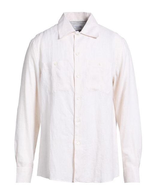 Brunello Cucinelli White Shirt Linen for men