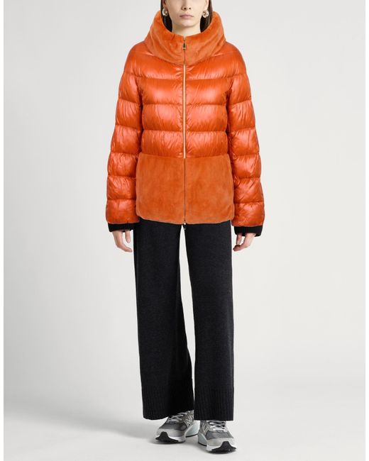 Herno Orange Puffer Polyamide, Polyester