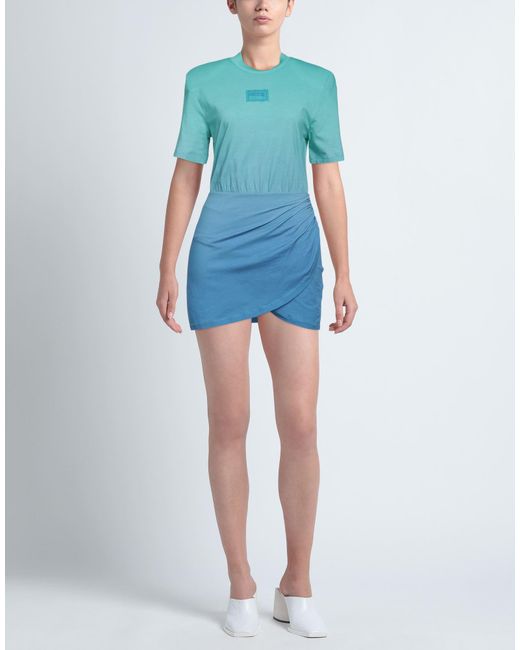 Versace Jeans Couture Blue Mini Dress Cotton