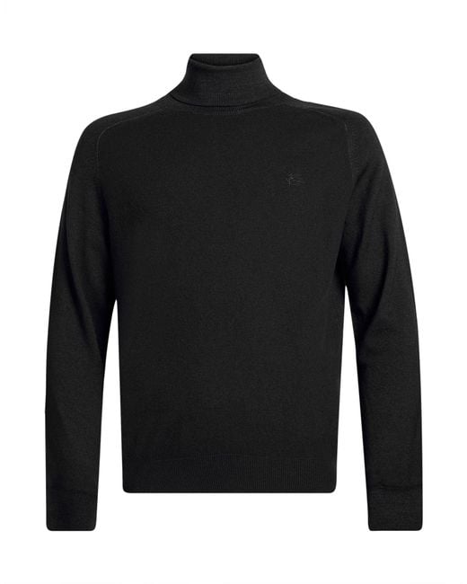 Etro Black Turtleneck Virgin Wool for men