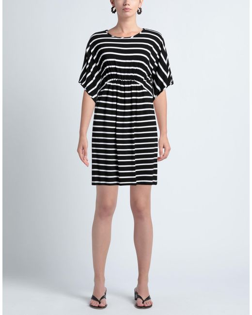 Biancoghiaccio Black Mini Dress Viscose, Elastane