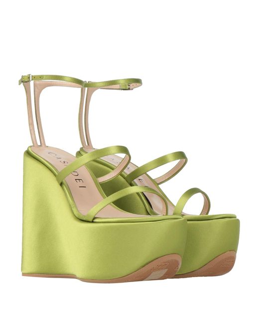 Casadei Green Sandals Textile Fibers
