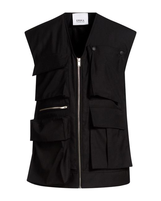 Erika Cavallini Semi Couture Black Vests