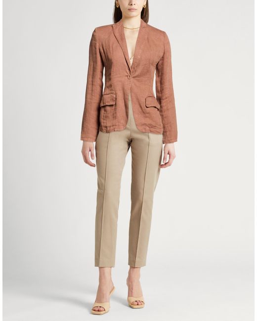 120% Lino Brown Blazer Linen