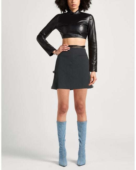 Courreges Black Mini Skirt Wool
