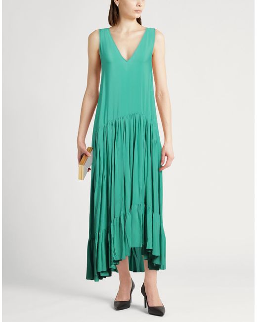 Jucca Green Maxi Dress Acetate, Silk