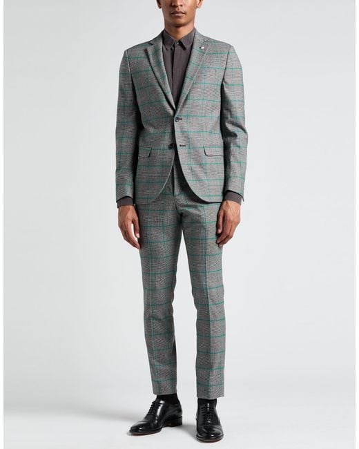 Manuel Ritz Gray Suit Virgin Wool, Polyester, Elastane for men