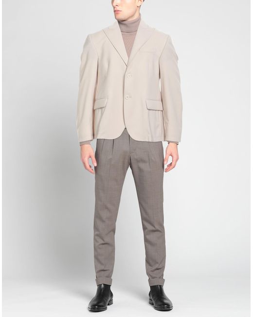 Daniele Alessandrini Natural Blazer Polyester, Viscose, Elastane for men