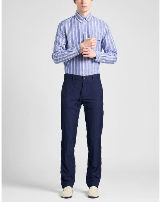 Massimo Alba Blue Midnight Pants Cotton, Silk, Virgin Wool for men