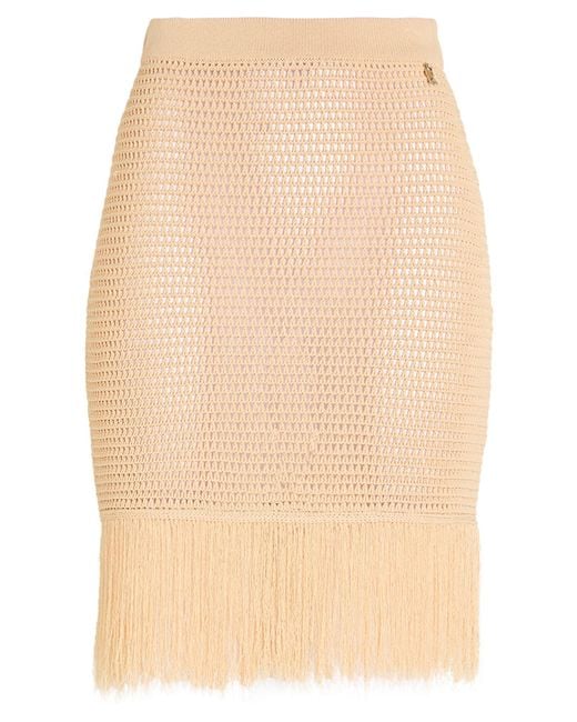 Elisabetta Franchi Natural Mini Skirt Viscose, Polyamide
