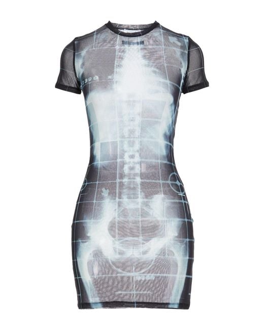 Jean Paul Gaultier Blue Mini Dress Polyamide
