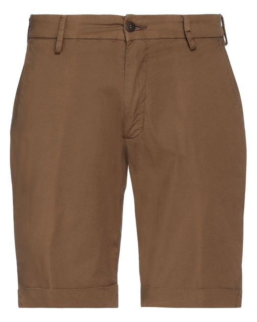 Michael Coal Brown Shorts & Bermuda Shorts Cotton, Elastane for men