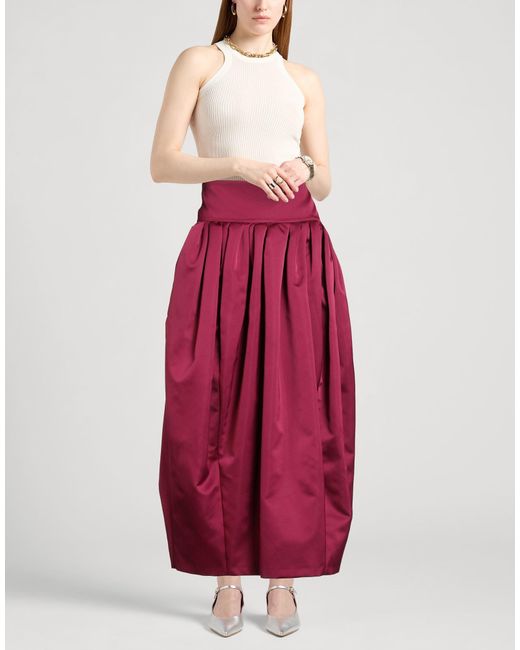 Rochas Red Maxi Skirt Polyester