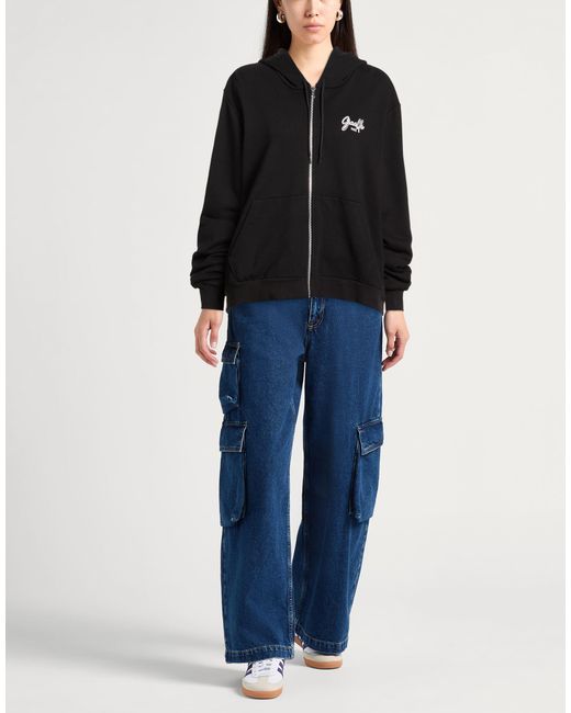 Gaelle Paris Black Sweatshirt Cotton, Elastane