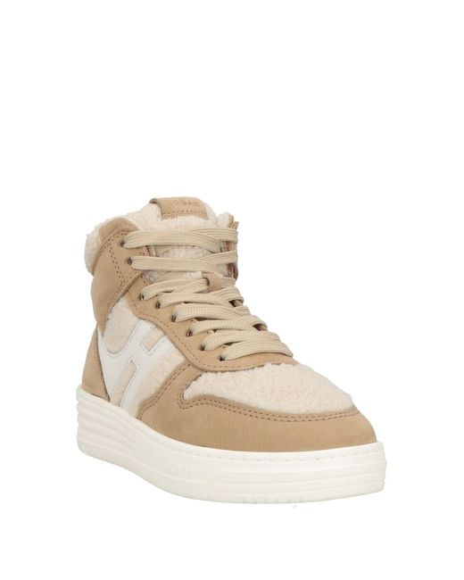 Hogan Natural Sneakers Leather, Textile Fibers