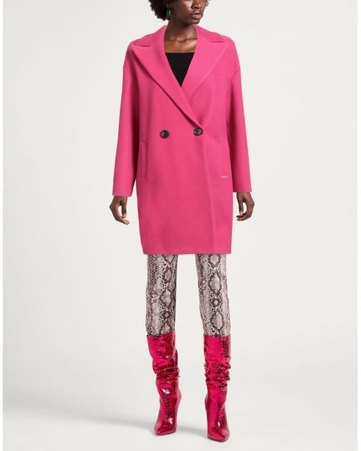 GAUDI Pink Jeans Fuchsia Coat Polyester