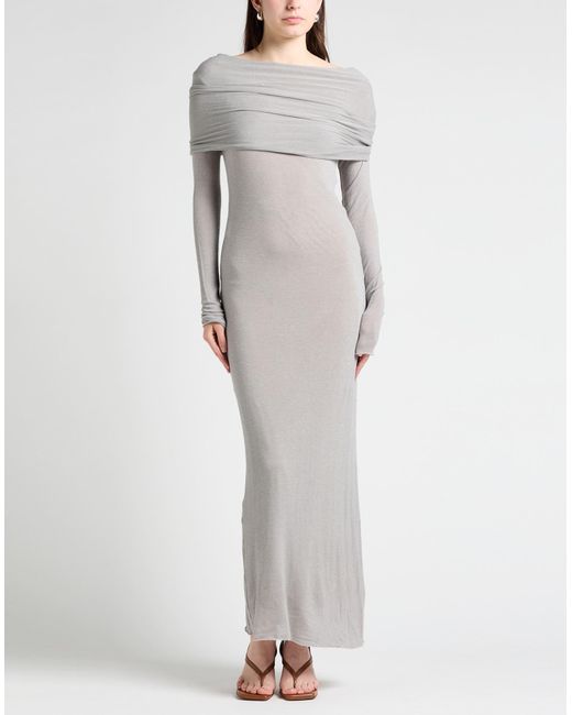 Alysi Gray Light Maxi Dress Viscose, Wool, Elastane