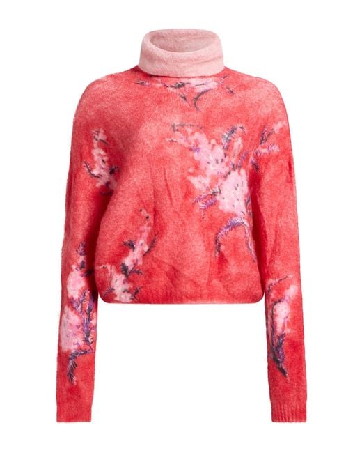 DES_PHEMMES Red Turtleneck Polyamide, Alpaca Wool, Elastane