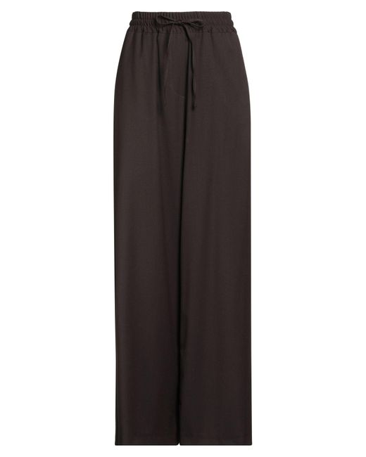 Caractere Brown Dark Pants Polyester, Wool, Viscose, Elastane