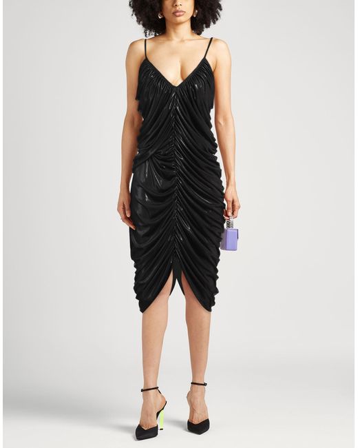 Norma Kamali Black Midi-Kleid