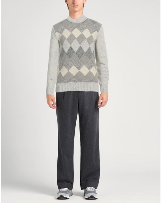 Emporio Armani Gray Ivory Sweater Wool, Polyamide, Viscose for men