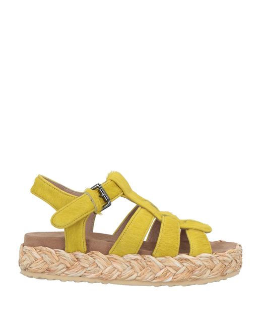 Mou Yellow Lime Espadrilles Cow Leather