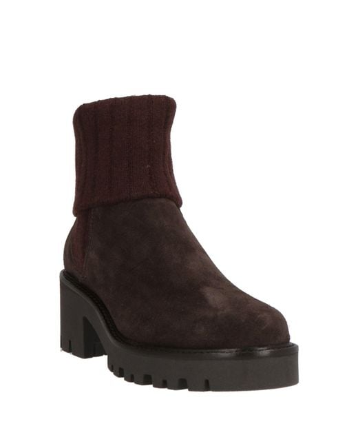 Baldinini Brown Ankle Boots Leather, Textile Fibers