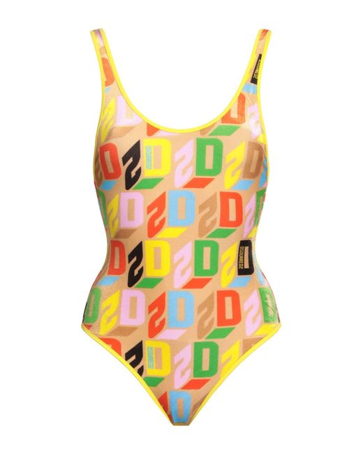 DSquared² Yellow One-piece Swimsuit