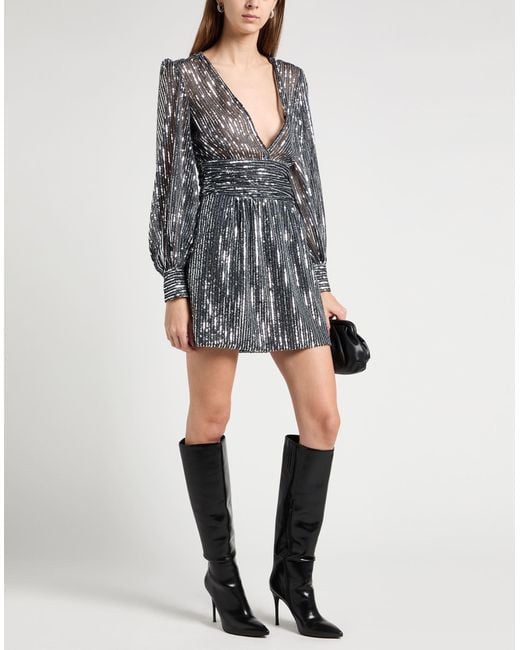 Semicouture Gray Mini Dress Polyester