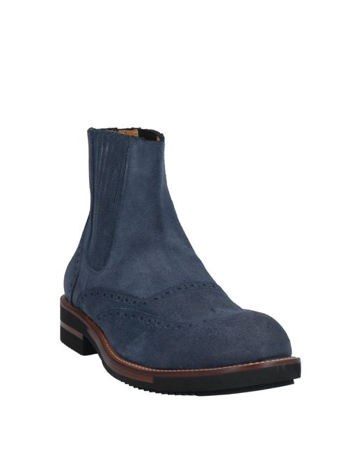 Testoni Blue Ankle Boots Soft Leather for men