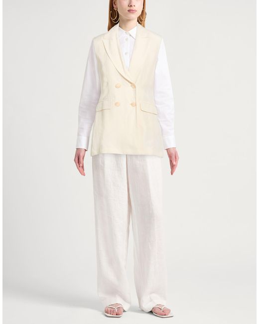 Pennyblack Natural Cream Blazer Viscose, Linen