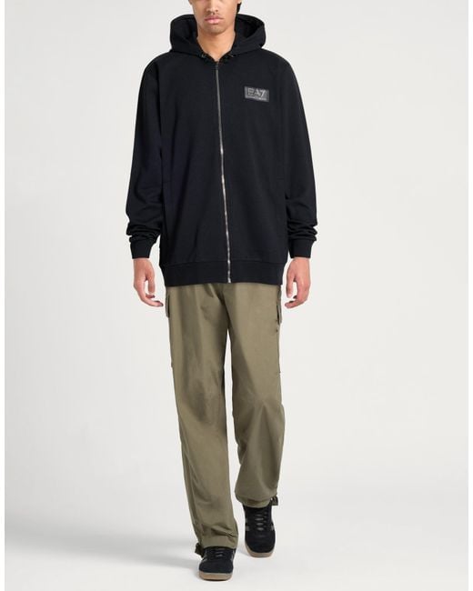 EA7 Black Sweatshirt Polyester, Viscose, Elastane for men