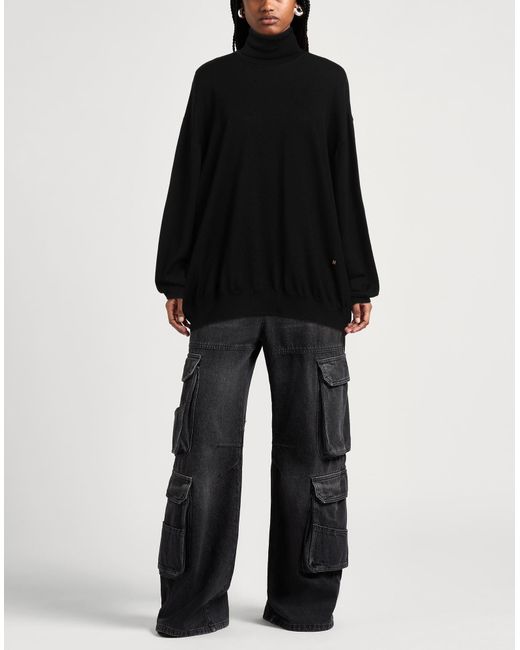 Moschino Black Couture Turtleneck Virgin Wool