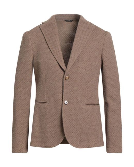 Daniele Alessandrini Brown Blazer Wool, Polyester, Cotton, Polyamide for men