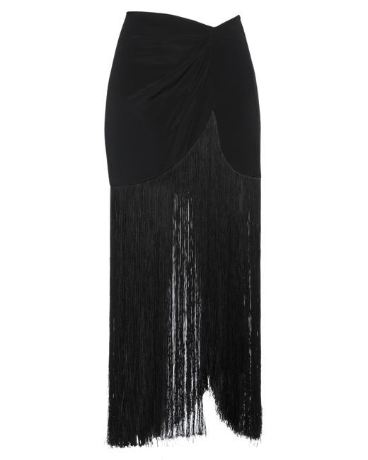 SIMONA CORSELLINI Black Maxi Skirt Acetate, Silk