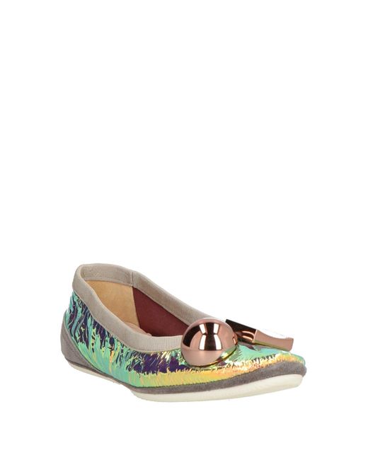 Dove Nuotano Gli Squali Pink Antique Rose Ballet Flats Leather, Textile Fibers