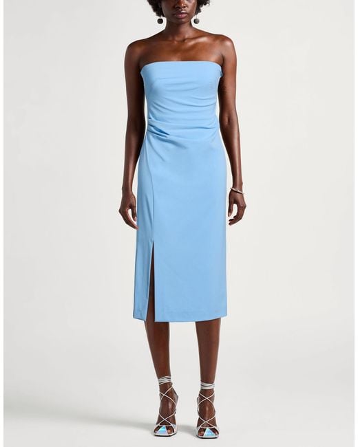 Ottod'Ame Blue Sky Midi Dress Polyester, Viscose, Elastane, Nylon