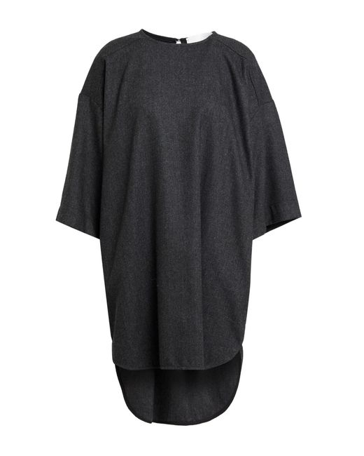 8pm Black Charcoal Mini Dress Wool, Polyester, Viscose
