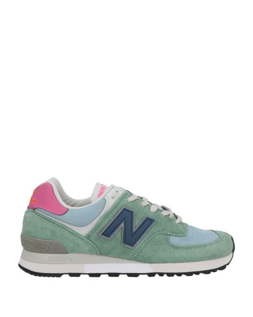 New Balance Green Sneakers Leather, Textile Fibers for men