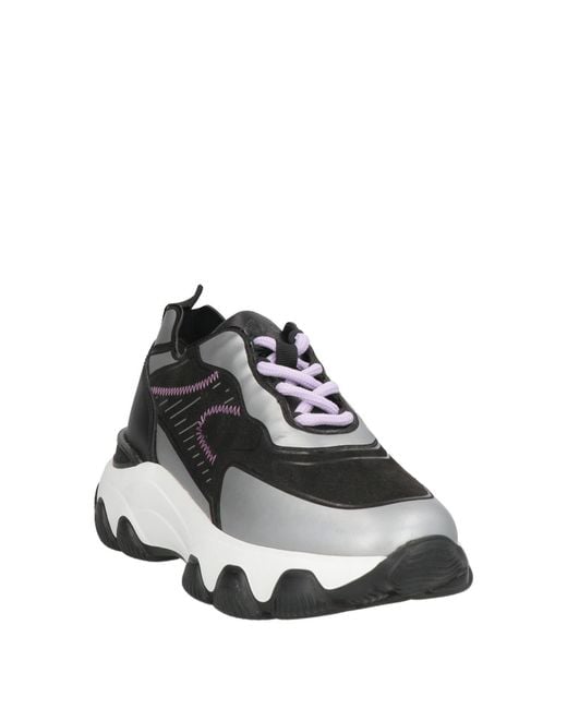 Hogan Black Sneakers Leather, Textile Fibers