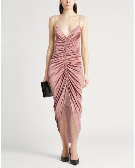 Liu Jo Pink Antique Rose Midi Dress Acetate