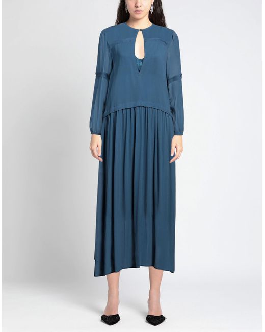 SEVENTY VENEZIA Blue Maxi Dress Viscose