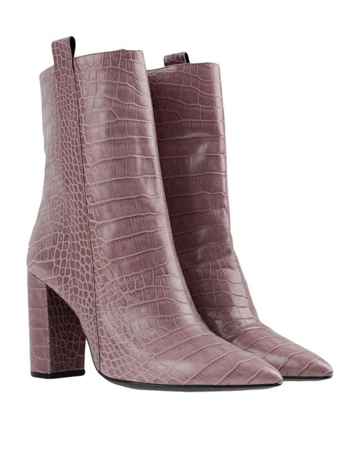Bruno Premi Purple Ankle Boots Cow Leather