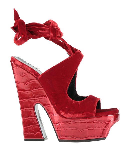 Tom Ford Red Sandals Textile Fibers