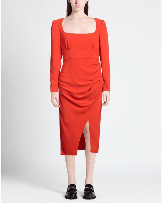 Self-Portrait Red Midi Dress