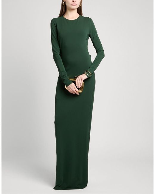 Patrizia Pepe Green Maxi Dress Acrylic, Polyamide, Elastane