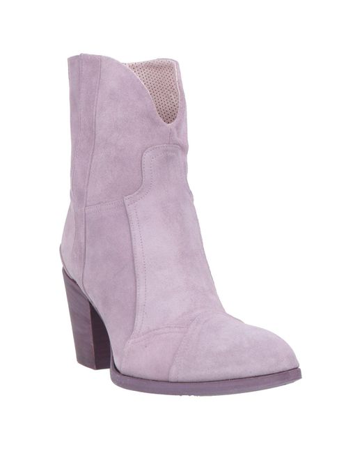 Rocco P Purple Lilac Ankle Boots Leather