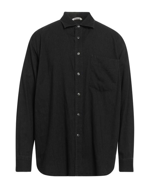 Auralee Black Denim Shirt for men