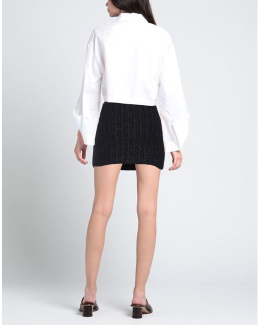 Alanui Black Midnight Mini Skirt Alpaca Wool, Polyamide, Viscose, Wool, Polyester