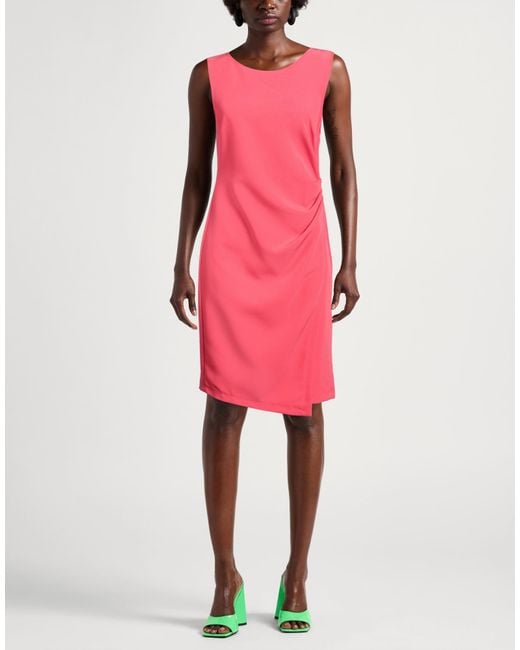 Marella Pink Midi Dress Polyester, Elastane